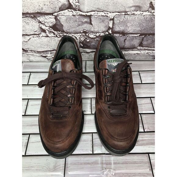 Mephisto Runoff Air-Jet System Brown Leather Sneaker Shoes Women’s Sz 8M US/39EU - Picture 2 of 16